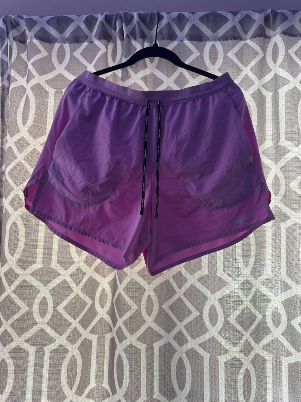 Nike Women's Purple Athletic Running Shorts with Drawstring